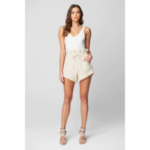 NEW BLANKNYC Away from Here Beige Paperbag Waisted Shorts Sz XL